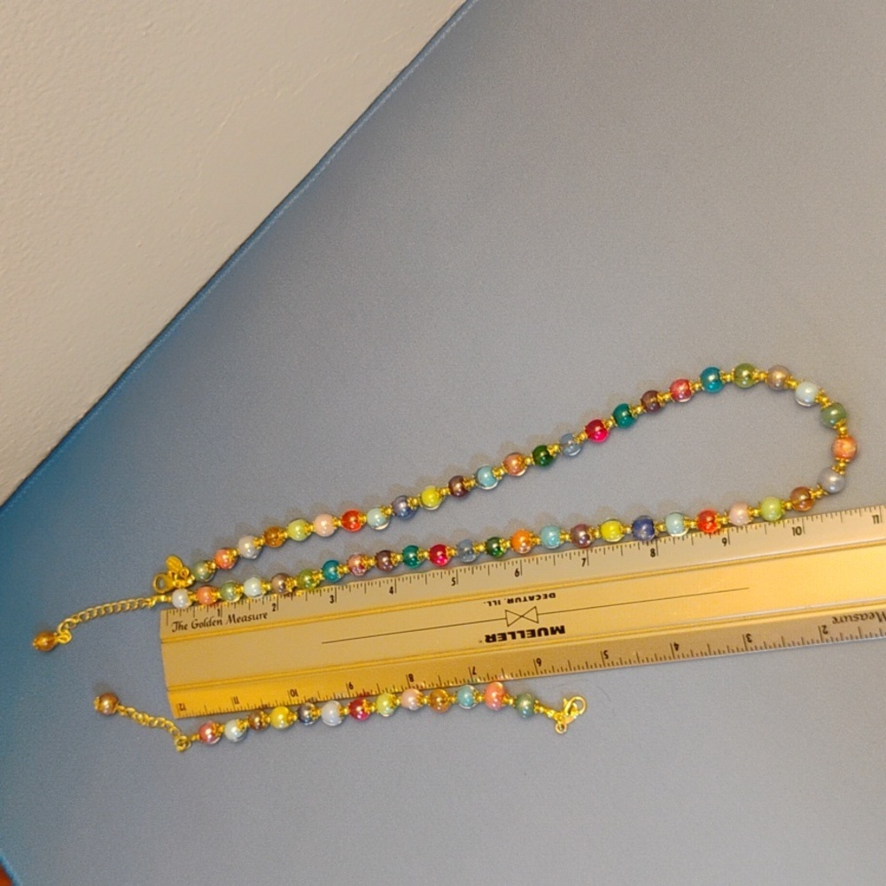 Stauer Murano Prisma Spectrum Necklace And Bracelet Set New In Stauer Satin Bag - Picture 9 of 13